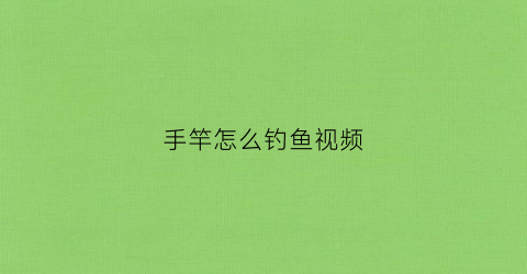 手竿怎么钓鱼视频(手竿如何钓)