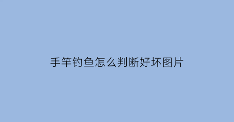 “手竿钓鱼怎么判断好坏图片(手竿怎么看质量好)