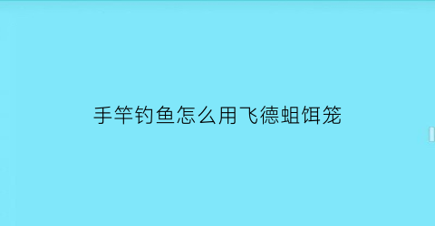 手竿钓鱼怎么用飞德蛆饵笼(飞蝇饵怎么绑)