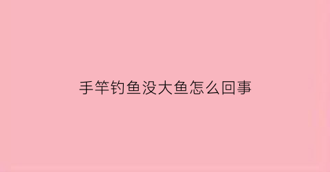 手竿钓鱼没大鱼怎么回事(手竿上鱼了怎么看不到鱼漂动)
