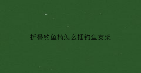 折叠钓鱼椅怎么插钓鱼支架(折叠钓鱼椅哪个牌子好求推荐)