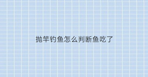 抛竿钓鱼怎么判断鱼吃了(抛竿怎么知道中鱼)