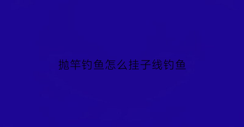 抛竿钓鱼怎么挂子线钓鱼(抛竿钓鱼怎么挂子线钓鱼图解)
