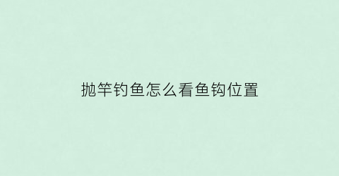 抛竿钓鱼怎么看鱼钩位置(抛竿钓鱼怎么看鱼钩位置图)
