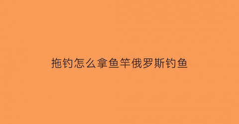 拖钓怎么拿鱼竿俄罗斯钓鱼(俄罗斯钓鱼拖钓用什么引线)