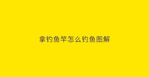 拿钓鱼竿怎么钓鱼图解(拿钓鱼竿怎么钓鱼图解视频)