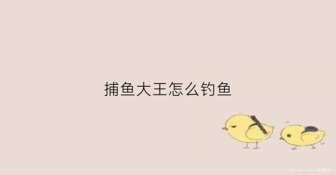 捕鱼大王怎么钓鱼(捕鱼大王怎么钓鱼的)
