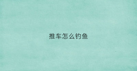 推车怎么钓鱼(钓鱼手推车)
