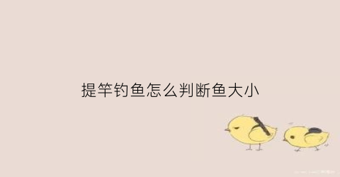 提竿钓鱼怎么判断鱼大小(钓鱼提竿)