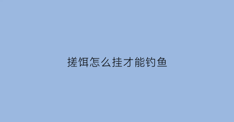 搓饵怎么挂才能钓鱼