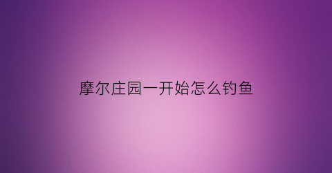摩尔庄园一开始怎么钓鱼(摩尔庄园怎么钓上来鱼)