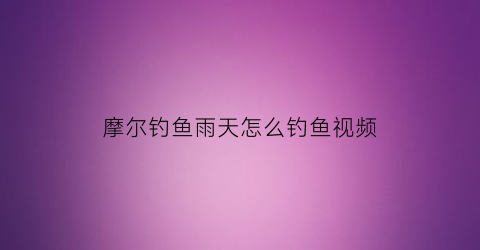 摩尔钓鱼雨天怎么钓鱼视频(摩尔下雨天钓什么)