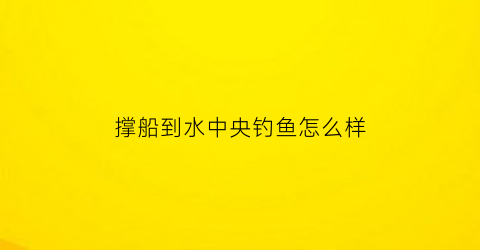 “撑船到水中央钓鱼怎么样(撑船的那个东西叫什么)