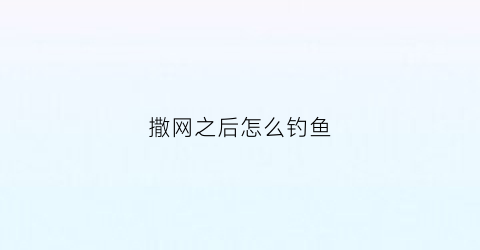 “撒网之后怎么钓鱼(撒网后多久能钓鱼)