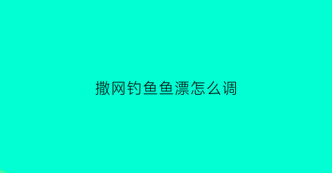 撒网钓鱼鱼漂怎么调(撒网怎样撒鱼网)