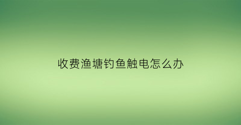 收费渔塘钓鱼触电怎么办(在收费鱼塘钓鱼淹死了了塘主有责吗)