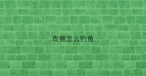 攻棚怎么钓鱼(钓棚制作)