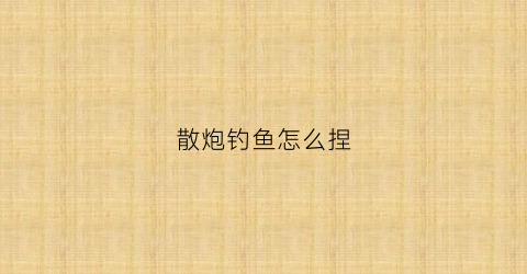 散炮钓鱼怎么捏(钓鱼如何捏散炮)