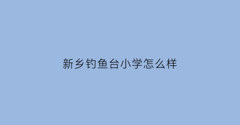 “新乡钓鱼台小学怎么样(新乡市钓鱼台小区学区是哪)