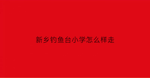 新乡钓鱼台小学怎么样走