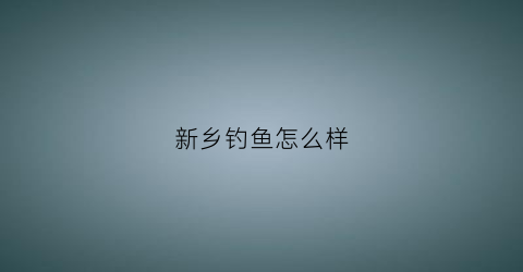 新乡钓鱼怎么样(新乡野钓)