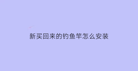 新买回来的钓鱼竿怎么安装(新买的钓鱼竿怎么组装)