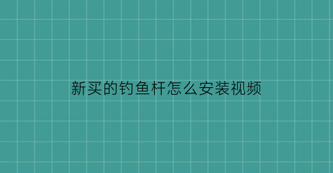 新买的钓鱼杆怎么安装视频(买的新钓鱼竿怎么安装视频)