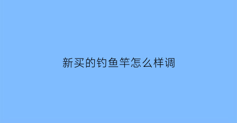 “新买的钓鱼竿怎么样调(新买的鱼竿怎么调铅块)