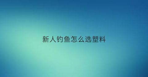新人钓鱼怎么选塑料(钓鱼塑料船价格及图片)