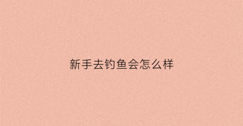 “新手去钓鱼会怎么样(新手钓鱼全部流程)