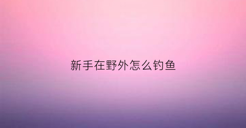 新手在野外怎么钓鱼(在野外怎么钓鱼)