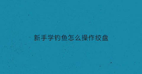 “新手学钓鱼怎么操作绞盘(钓鱼绞盘线安装视频)