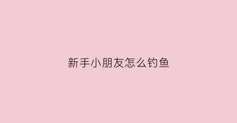 新手小朋友怎么钓鱼(小朋友钓鱼玩法和规则)