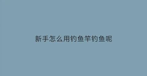 新手怎么用钓鱼竿钓鱼呢(新手怎么用钓鱼竿钓鱼呢女生)