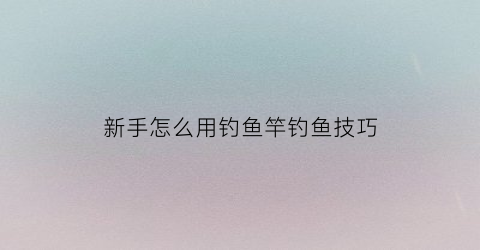 新手怎么用钓鱼竿钓鱼技巧(新手怎么使用鱼竿)