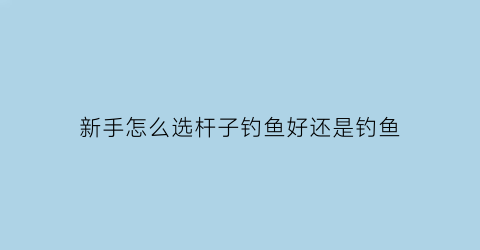 新手怎么选杆子钓鱼好还是钓鱼