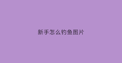 新手怎么钓鱼图片(纯新手钓鱼教程)