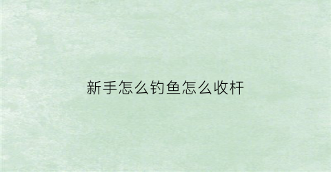 新手怎么钓鱼怎么收杆(新手钓鱼收杆技巧)