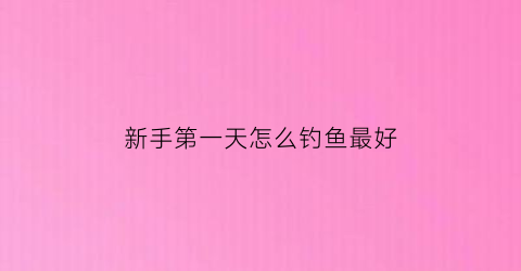 新手第一天怎么钓鱼最好(新手第一次钓鱼用什么渔具合适)
