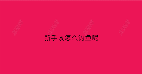 新手该怎么钓鱼呢(新手应该怎么钓鱼)