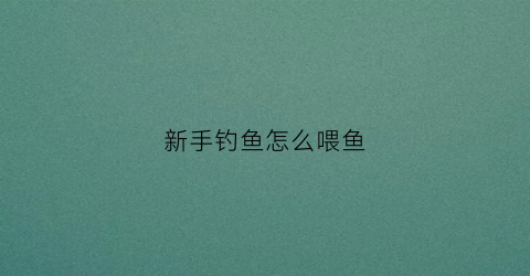 新手钓鱼怎么喂鱼(新手钓鱼技巧)
