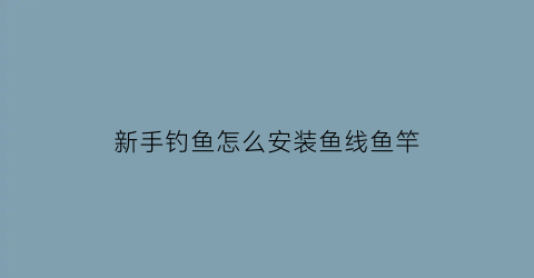 新手钓鱼怎么安装鱼线鱼竿(新手怎么装鱼线鱼钩)