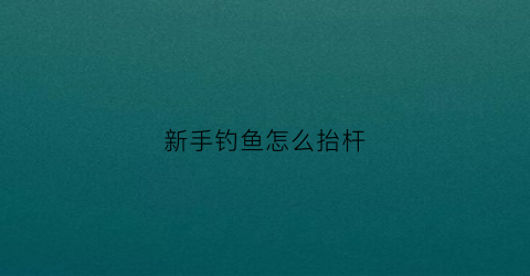 新手钓鱼怎么抬杆(钓住鱼后怎样抬竺)