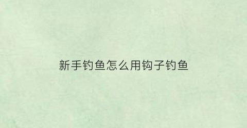 “新手钓鱼怎么用钩子钓鱼(钩鱼初学应怎样操作)