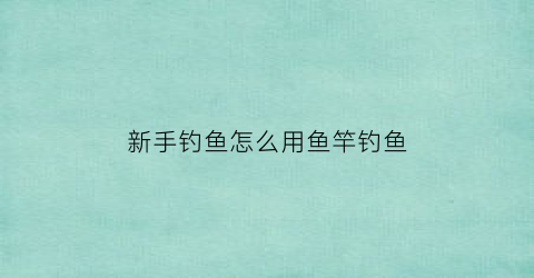 新手钓鱼怎么用鱼竿钓鱼(新手怎么使用鱼竿)