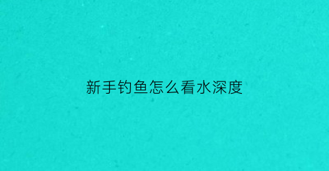 新手钓鱼怎么看水深度(新手钓鱼怎么看水深度呢)