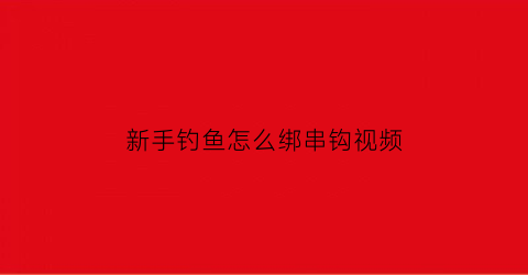 新手钓鱼怎么绑串钩视频(新手钓鱼怎么绑串钩视频教程)