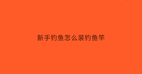 新手钓鱼怎么装钓鱼竿(怎么安钓鱼竿)