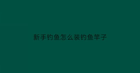 新手钓鱼怎么装钓鱼竿子