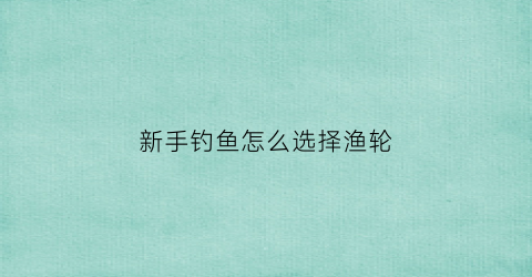 新手钓鱼怎么选择渔轮(新手钓鱼鱼竿用什么轮)